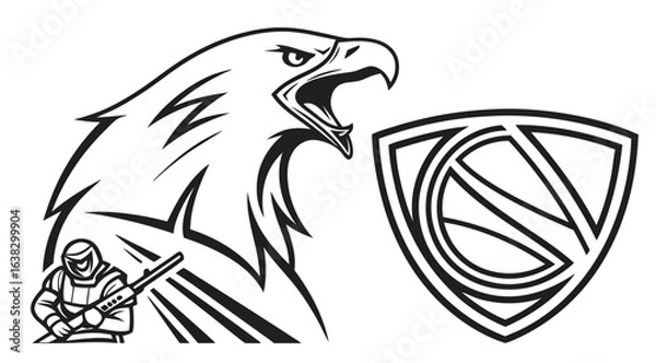 Fototapeta Abstract Initial Esport Logo Vector (Customizable Lettermark)