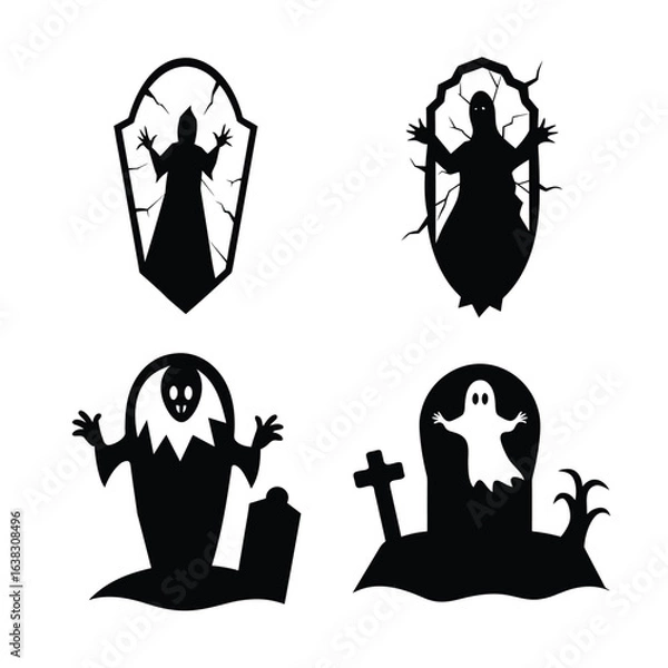 Fototapeta vector illustration of a halloween set