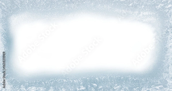 Obraz Beautiful ice frost patterns arranged as frame with out background png file.