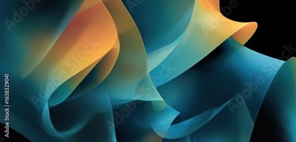 Fototapeta Abstract fluid forms in teal and orange