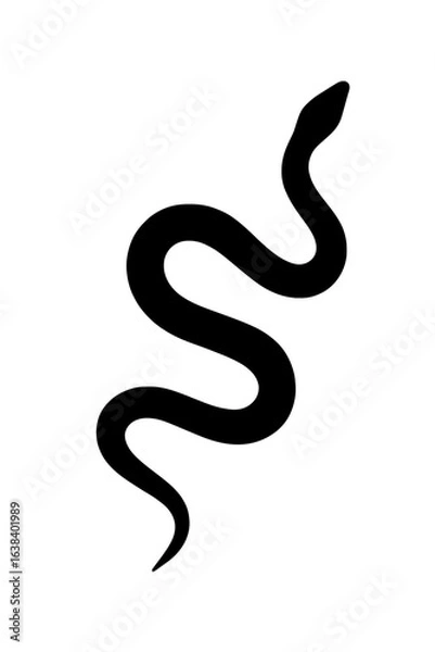 Fototapeta Design a black silhouette of a Stiletto Snake white background clean vector shape