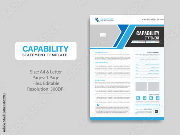 Obraz Capability Statement template design