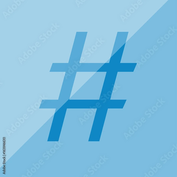 Fototapeta Button Hashtag