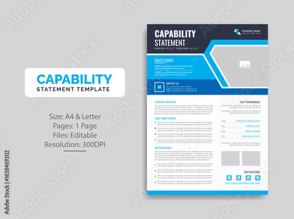 Obraz Capability Statement template design