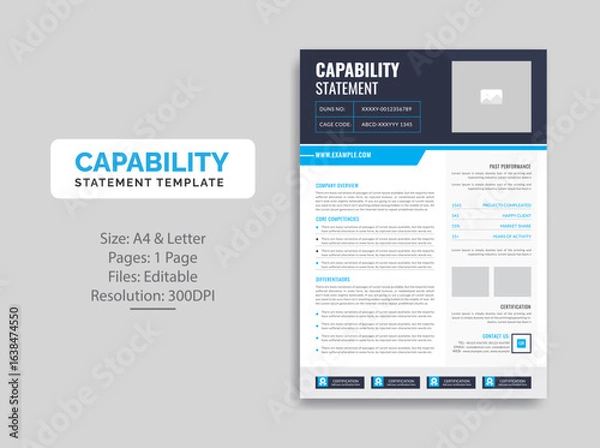 Obraz Capability Statement template design