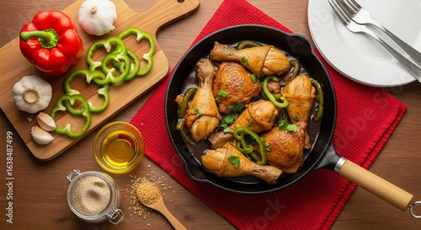 Obraz roasted chicken with vegetables