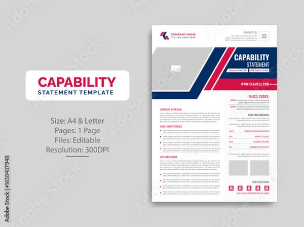 Obraz Capability Statement template design