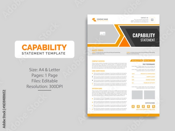 Obraz Capability Statement template design