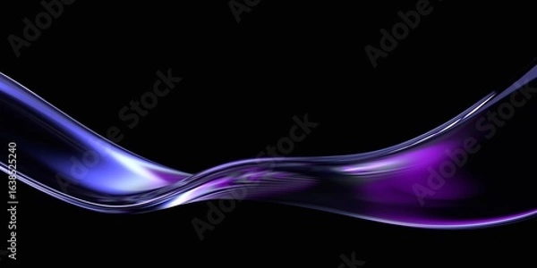Obraz Abstract wavy shape, futuristic background design, 3d render