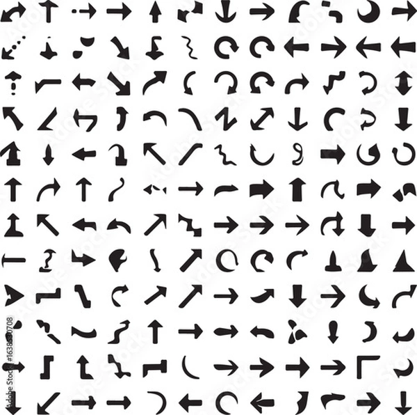 Obraz Creative Arrow Icon Set – Mixed Modern Vector Navigation Symbols