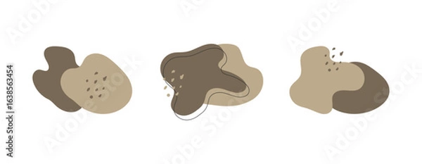 Obraz Aesthetic organic blob shapes element, hand drawn illustration.