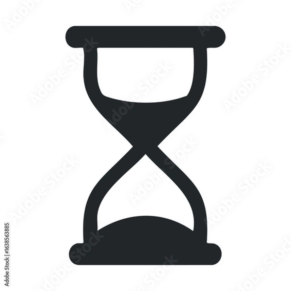 Obraz Black hourglass icon representing time and patience in minimalist silhouette design