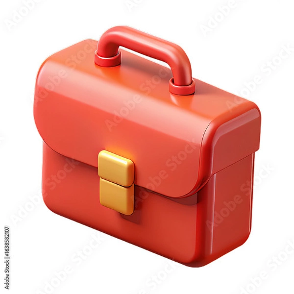 Fototapeta Professional Minimal Red 3D Plastic Business Case with Clean Edges
