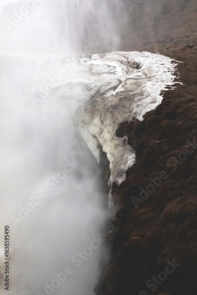 Obraz Detail of Gullfoss waterfall on a rainy April day.