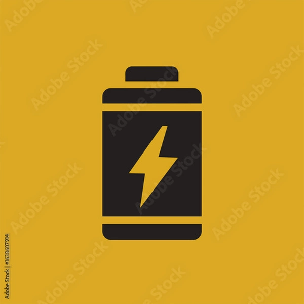 Fototapeta Batterie Icon Sammlung Akku Symbol Vektor Illustration Energie Strom Ladezustand Blitz Zeichen Stromversorgung Power Elektrizität Aufladen Portable Energiequelle Minimalistisch Bunt Schwarz Weiß Desig
