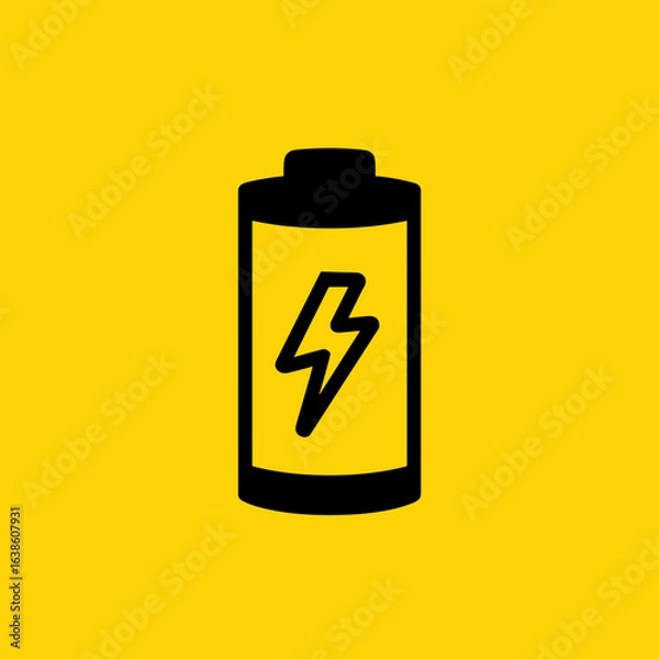 Fototapeta Batterie Icon Sammlung Akku Symbol Vektor Illustration Energie Strom Ladezustand Blitz Zeichen Stromversorgung Power Elektrizität Aufladen Portable Energiequelle Minimalistisch Bunt Schwarz Weiß Desig