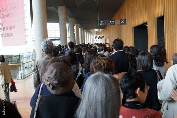 Obraz 行列　並ぶ　人々