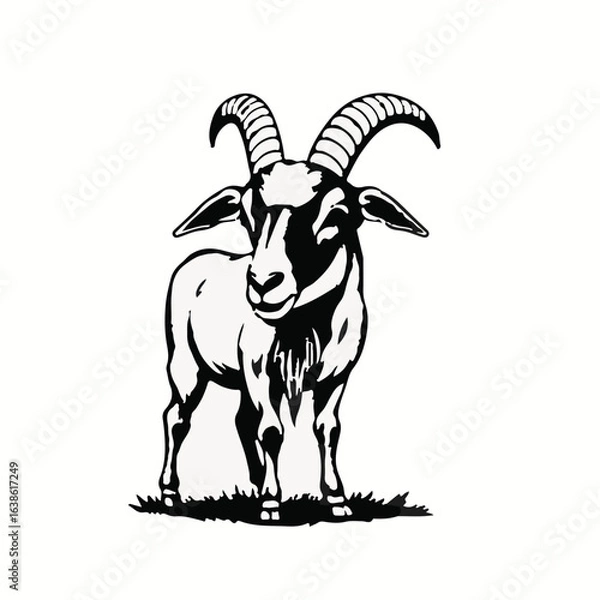Fototapeta Boer Goat Animal Icon - Black