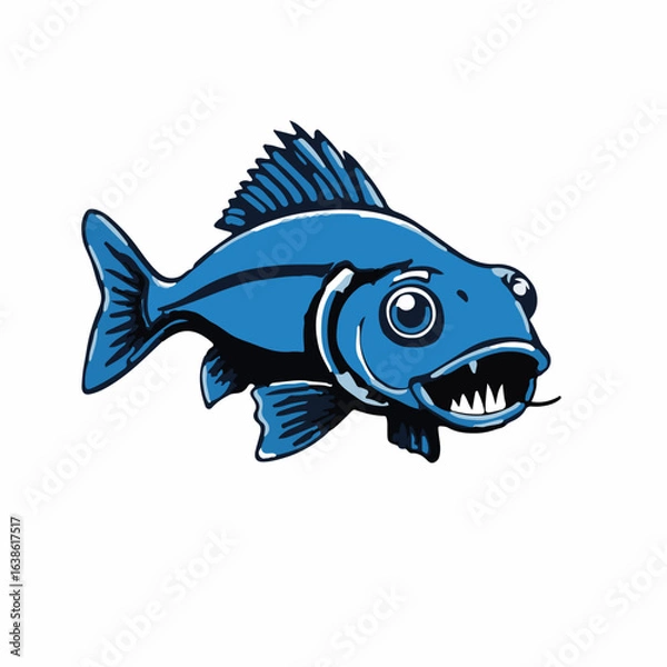Fototapeta Blue Catfish Animal Icon