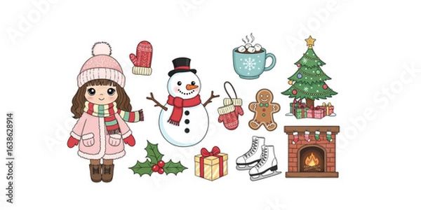 Obraz santa claus and christmas tree