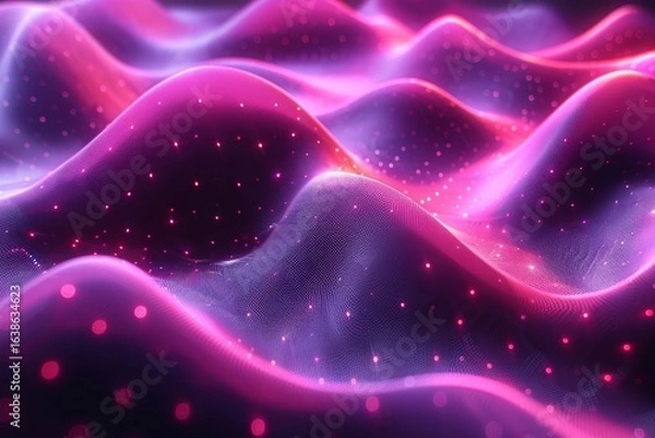 Fototapeta Abstract digital concept of quantum data flow  future technology background in 3d rendering