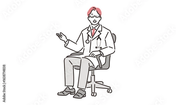 Obraz 椅子に座る男性医師