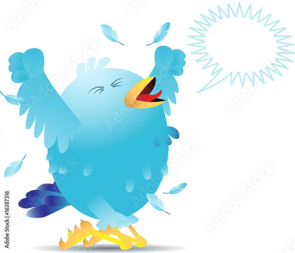 Obraz Screaming twitter bird