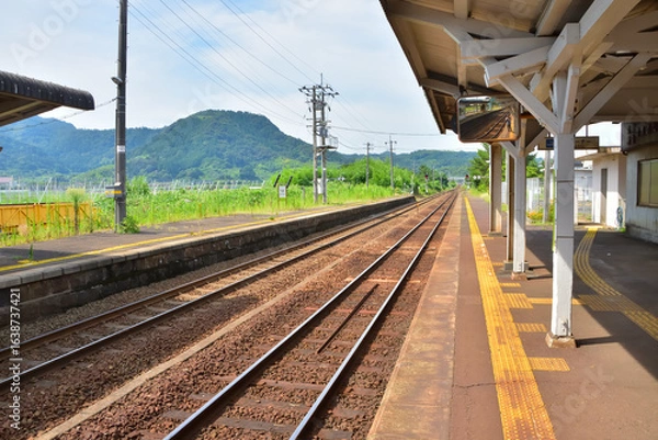 Obraz 鳥取　JR山陰本線松崎駅構内