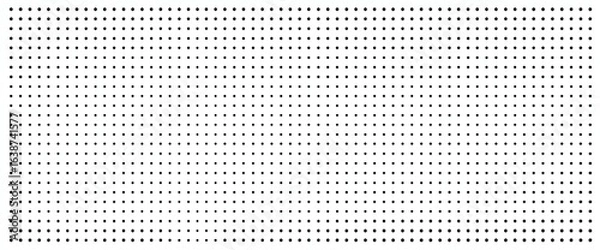 Fototapeta Grid of tiny black dots on white background.  Repeating pattern of small squares