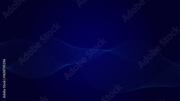 Fototapeta Abstract light blue halftone undulate net background. Abstract air flowing particle wallpaper. network technology background. Modern digital datum and science concept. vector illustration