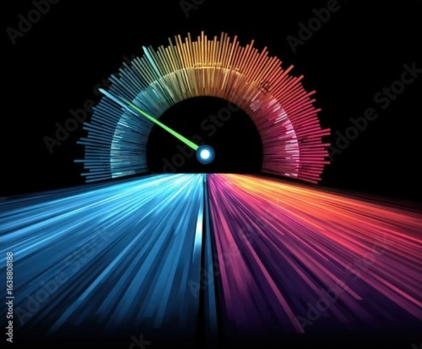 Fototapeta Abstract speedometer graphic with vibrant colors