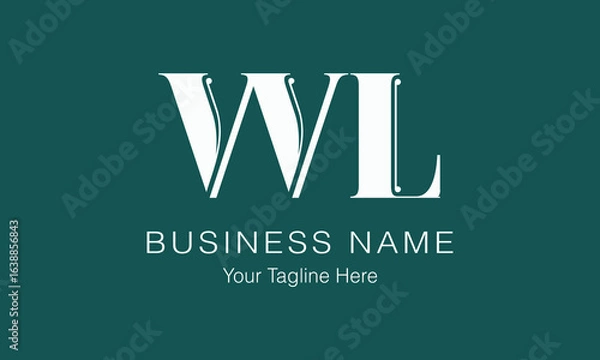 Fototapeta WL W wl initial logo | initial based abstract modern minimal creative logo, vector template image. luxury logotype logo, real estate homie logo. typography logo. initials logo