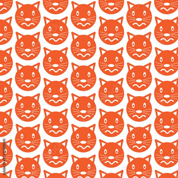 Fototapeta Pattern background Cat Face emotion Icon
