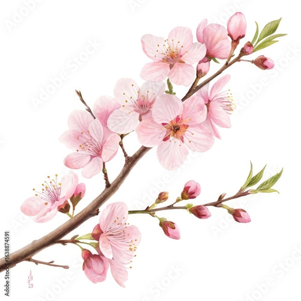 Obraz cherry blossom isolated on white