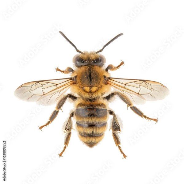 Fototapeta Close-up View of a Vibrant Honeybee with Detailed Features