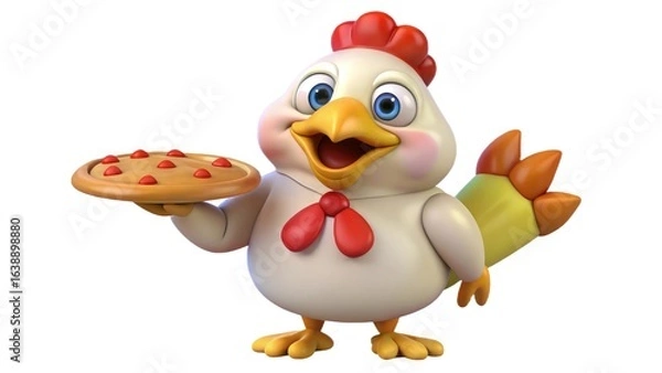 Fototapeta bird, cartoon, animal, illustration, vector, chicken, funny, christmas, character, penguin, cute, fun, duck, icon, beak, nature, hat, happy, robin, design, parrot, holiday, twitter, drawing, 3d