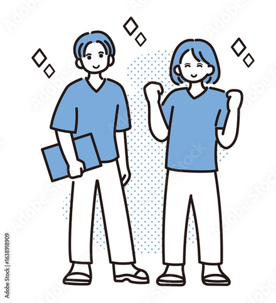 Fototapeta 研修医の全身イラスト