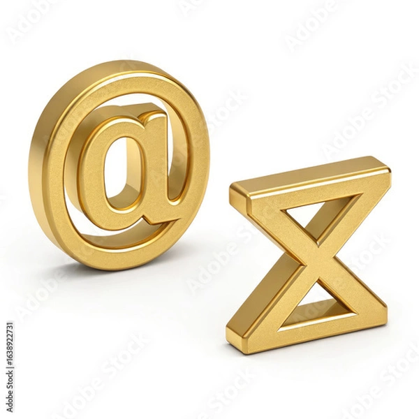 Obraz golden e mail symbol