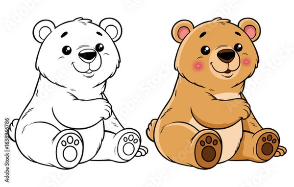 Obraz Cute brown bear cartoon