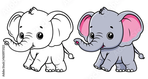 Obraz Cute elephant cartoon