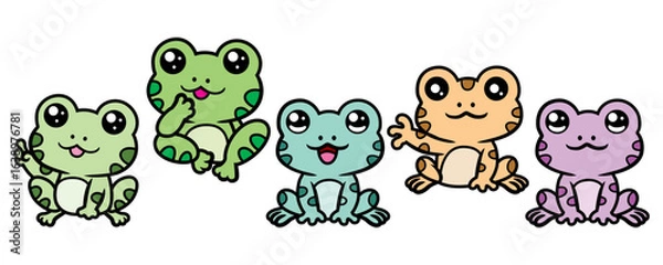 Obraz Cute frogs cartoon