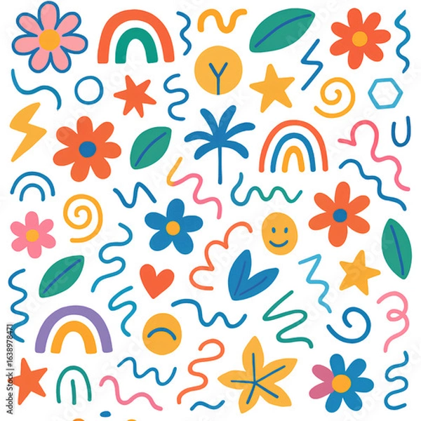 Obraz maximalist colorful doodles
