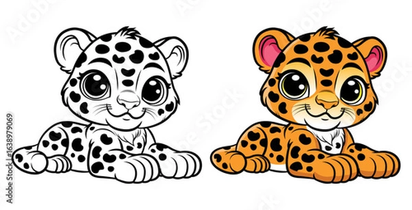 Obraz Cute Jaguar cartoon coloring