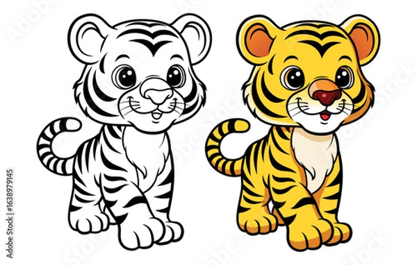 Obraz Cute Tiger Catoon Coloring