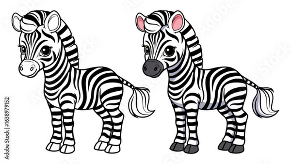 Obraz Cute zebra cartoon coloring