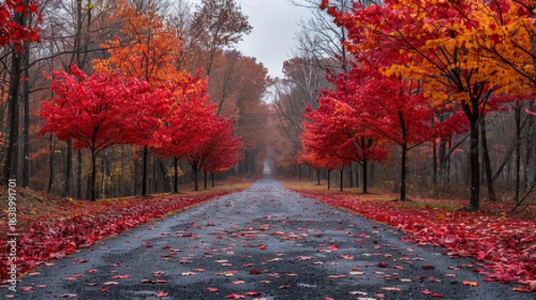 Obraz Vibrant Autumn Landscape with Colorful Foliage