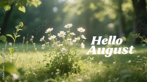 Fototapeta spring meadow with flowers