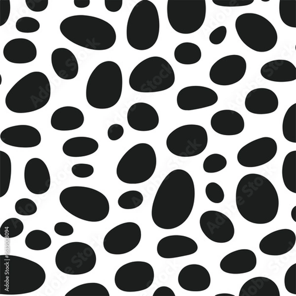 Fototapeta Silhouette Style Vector Common Stone Pattern Design – Minimal Geometric Rock Texture for Architecture, Interior, Flooring, and Wall Background, Monochrome Abstract Stonework Graphic for Print, Web, an