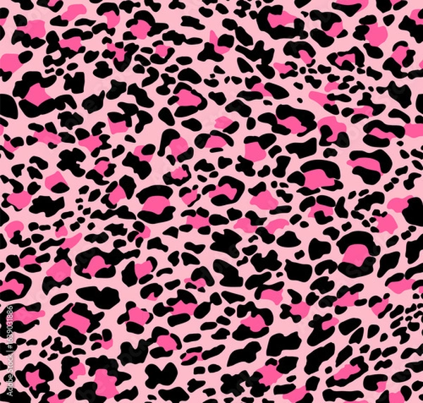 Fototapeta Leopard print. seamless background. Animal skin background with colorful spots on a beige background. Abstract texture of exotic jungle. Repeat design for decor, fabric, textiles, wallpaper	