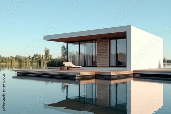 Fototapeta Genera un icono de una casa dibujada a partir de líneas. Elegante. Clásica. Tejado a dos aguas. 